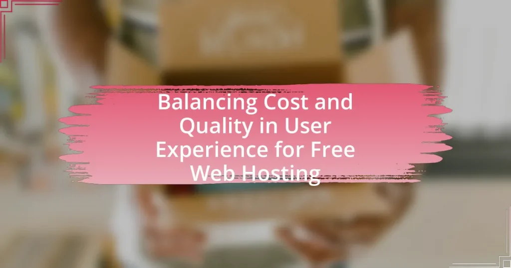Balancing Cost and Quality in User Experience for Free Web Hosting