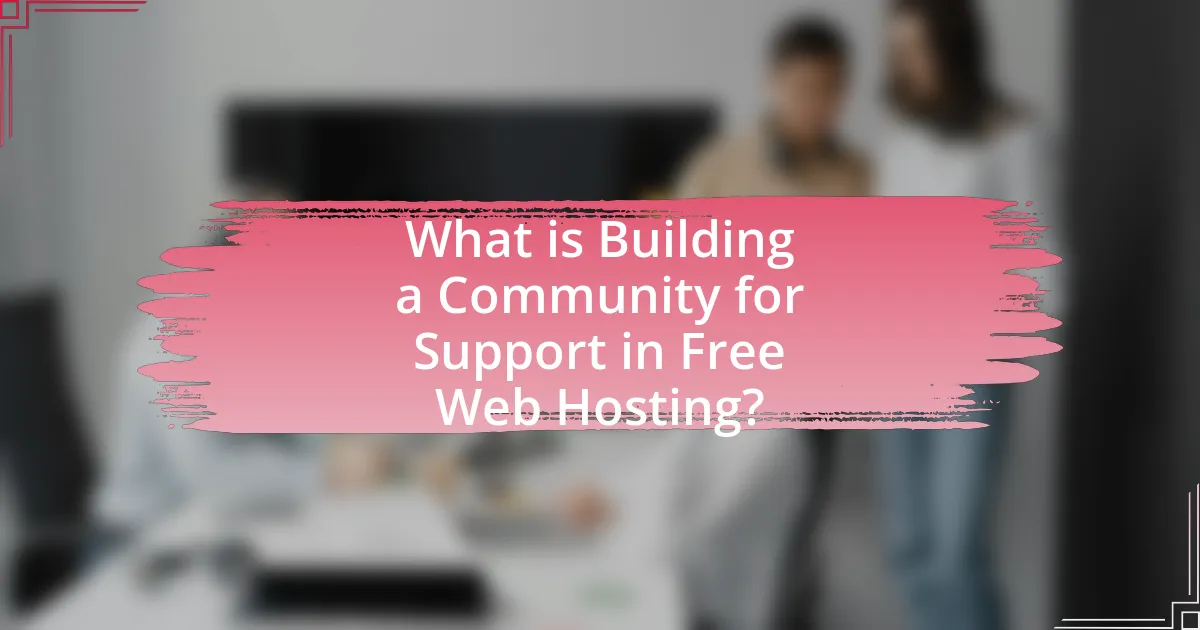 What is Building a Community for Support in Free Web Hosting?